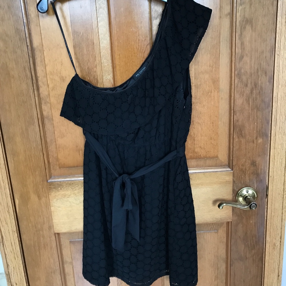 MM Couture by Miss Me Black One Shoulder Dress